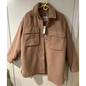 Abercrombie & Fitch Tan Oversized Shirt Jacket